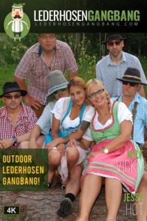 Outdoor lederhosen oktoberfest fuck orgy with vicky and jessy hot